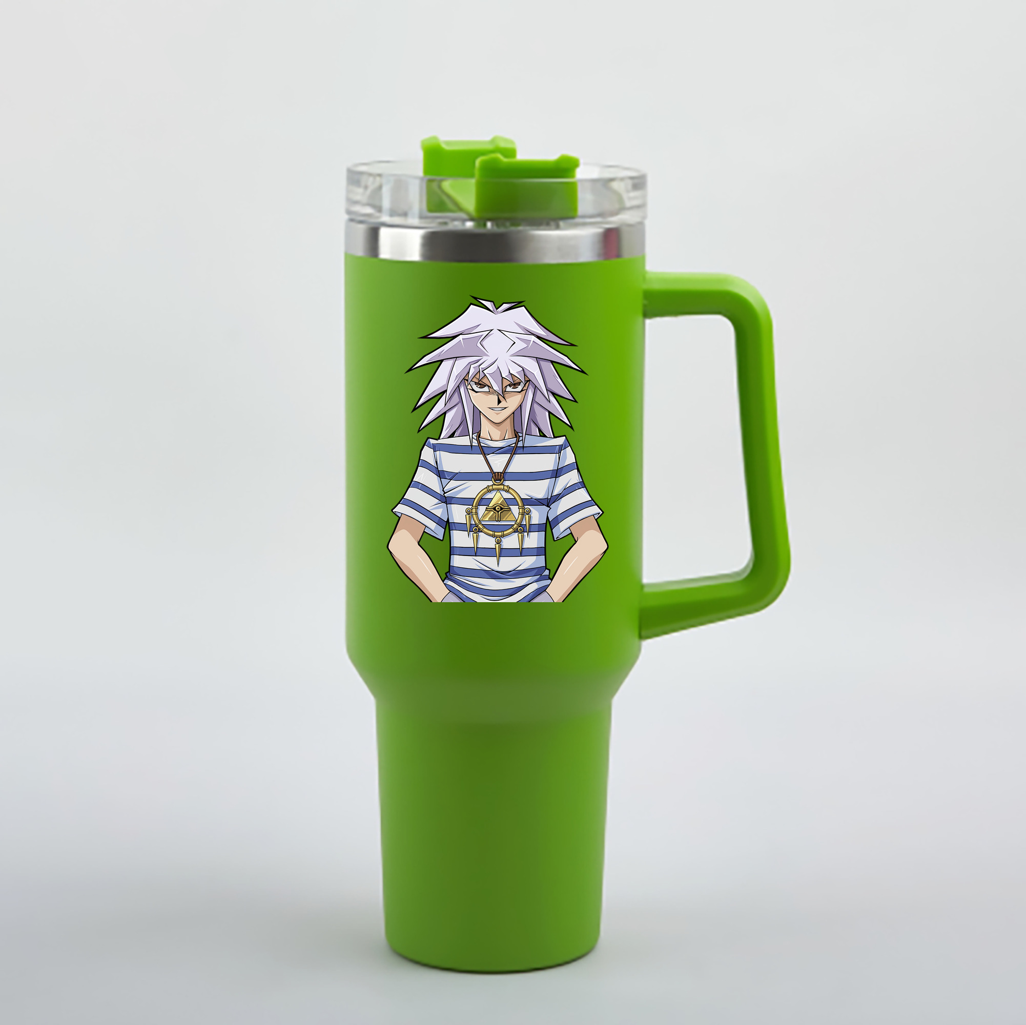 （画像用） 遊☆戯☆王 Yu-Gi-Oh! 1200mL車用タンブラー - クリスタルステッカー（プラスチックストロー付き）